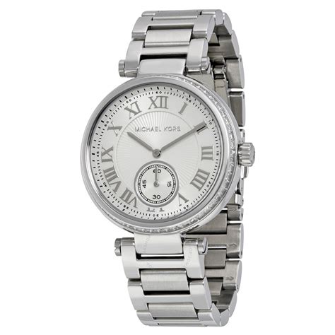 michael kors skylar silver watch|silver michael kors watch sale.